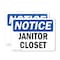 Signmission Janitor Closet, 10 in W x Rectangle, Plastic OS-2PACK-NS-P-710-L-13748 - alternate 1